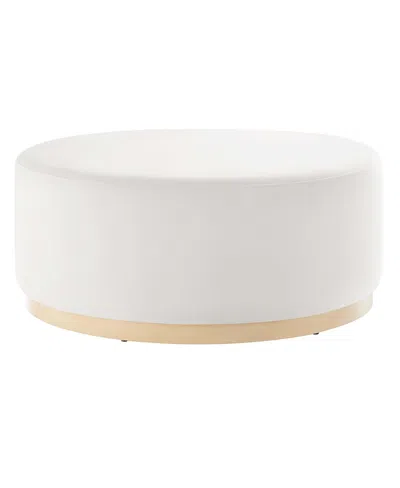 Modway Tilden Large 38 Round Performance Velvet Upholstered Ottoman In White