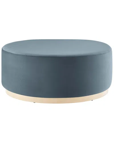 Modway Tilden Large 38in Round Boucle Upholstered Ottoman In Blue