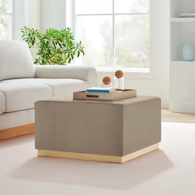 Modway Tilden Upholstered Ottoman In Brown