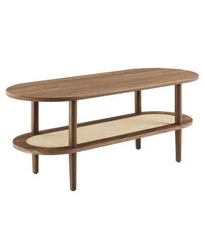 Modway Torus Oval Coffee Table In Brown