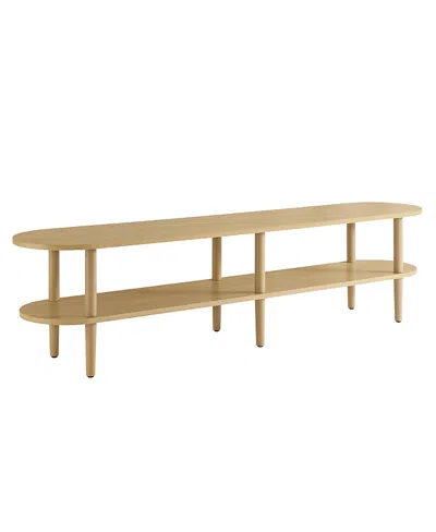 Modway Torus Oval Wood Tv Stand In Brown