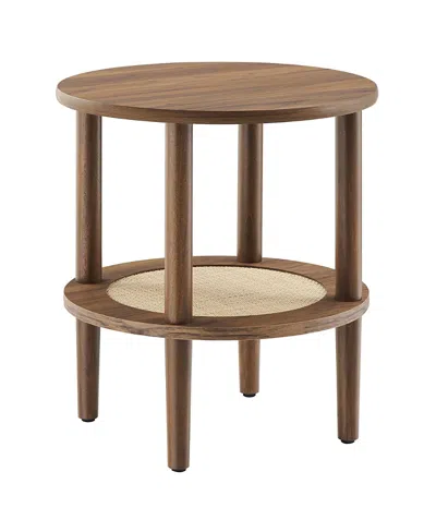 Modway Torus Round Side Table In Brown