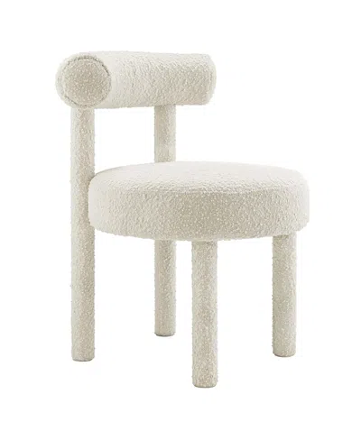 Modway Toulouse Boucle Fabric Dining Chair In White