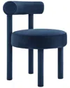 Modway Toulouse Performance Velvet Dining Chair In Blue