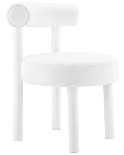 Modway Toulouse Performance Velvet Dining Chair In White