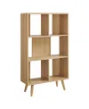 Modway Transmit 5 Shelf Wood Grain Bookcase In Brown