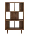 Modway Transmit 5 Shelf Wood Grain Bookcase In Brown