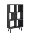 Modway Transmit 5 Shelf Wood Grain Bookcase In Gray