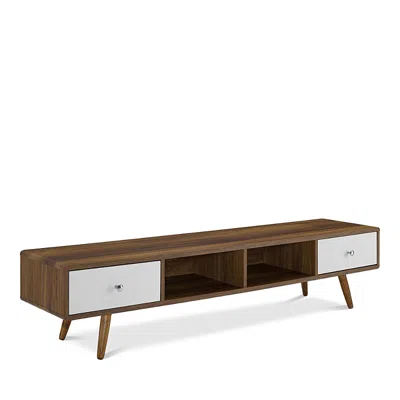 Modway Transmit 70 Media Console Wood Tv Stand In Walnut White