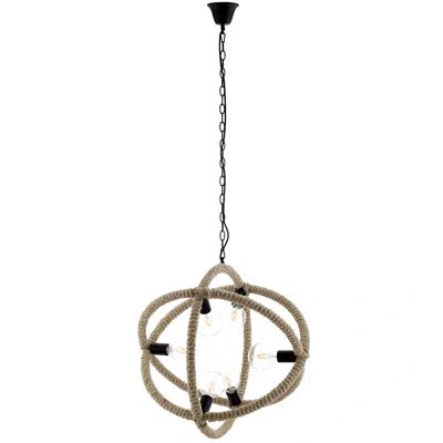 Modway Transpose Rope Pendant Chandelier In Brown