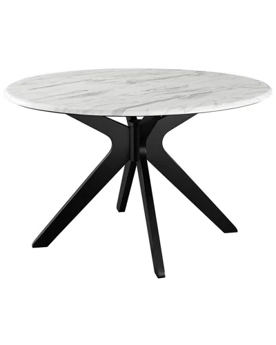 Modway Traverse 50in Round Performance Artificial Marble Dining Table In Black