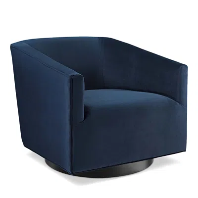 Modway Twist Accent Lounge Performance Velvet Swivel Chair In Blue