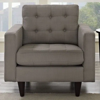 Modway Upholstered Armchair In Granite Polyester Blend