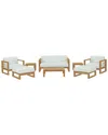 Modway Upland 8pc Teak Outdoor Patio Set In White