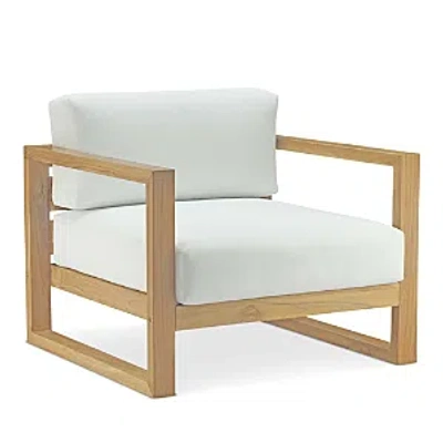 Modway Upland Outdoor Patio Teak Armchair In Natural White