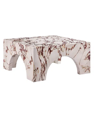 Modway Valen Indoor - Outdoor Patio Arched Concrete Coffee Table In Brown
