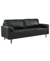 Modway Valour 81 Leather Sofa In Black