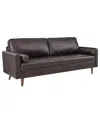 Modway Valour 81 Leather Sofa In Brown