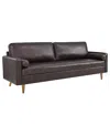 Modway Valour 88" Leather Sofa In Brown