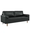 Modway Valour Leather Sofa In Black