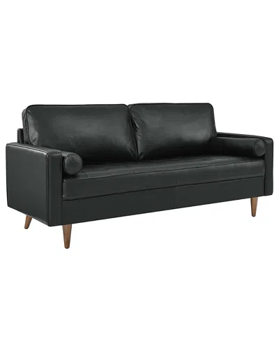 Modway Valour Leather Sofa In Black