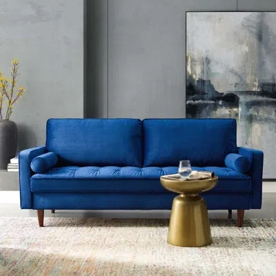 Modway Valour Performance Velvet Sofa By  In Navy Velvet