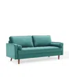 Modway Valour Performance Velvet Sofa In Green