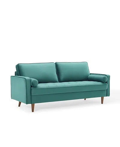 Modway Valour Performance Velvet Sofa In Green