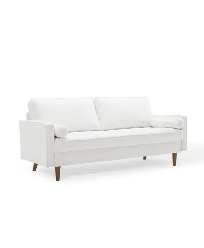 Modway Valour Performance Velvet Sofa In White