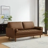 Modway Valour Tufted Vegan Leather Sofa In Tan