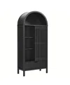 Modway Vaughn 71 Arched Storage Display Cabinet In Black