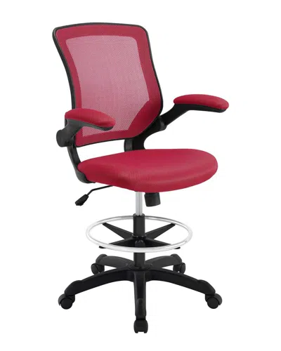 Modway Veer Mesh Drafting Chair In Red