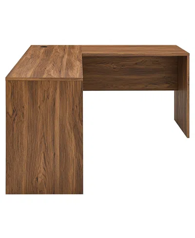 Modway Venture L-shaped Wood Office Desk In Brown