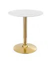 Modway Verne 28 Artificial Marble Dining Table In Silver