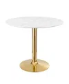 Modway Verne 35" Artificial Marble Dining Table In White