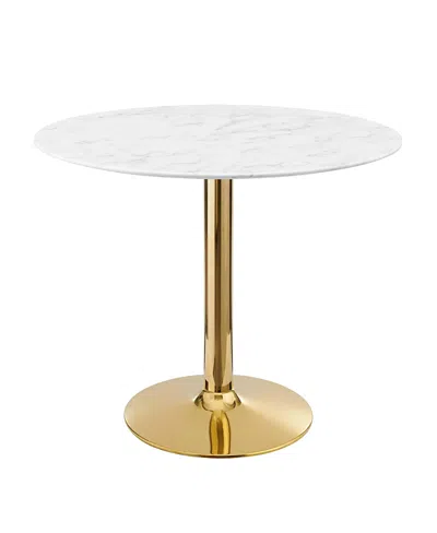 Modway Verne 35" Artificial Marble Dining Table In White