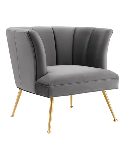 Modway Veronica Channel Tufted Performance Velvet Armchair In Gray