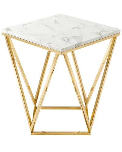 Modway Vertex Gold Metal Stainless Steel End Table