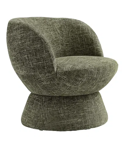 Modway Vesta Chenille Fabric Upholstered Swivel Chair In Green