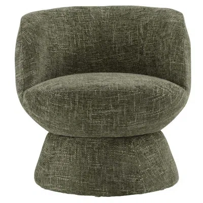 Modway Vesta Chenille Fabric Upholstered Swivel Chair In Green Chenille