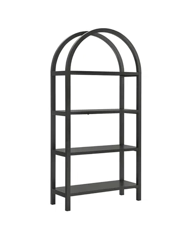 Modway Vexley 72 Inch Large Arched Bookshelf In Black