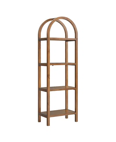 Modway Vexley 72 Inch Tall Narrow Arched Bookshelf In Brown