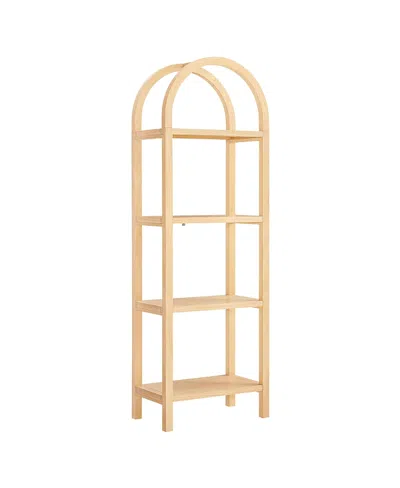 Modway Vexley 72 Inch Tall Narrow Arched Bookshelf In Neutral