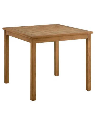 Modway Vienna 34 Square Outdoor Patio Teak Wood Dining Table In Brown