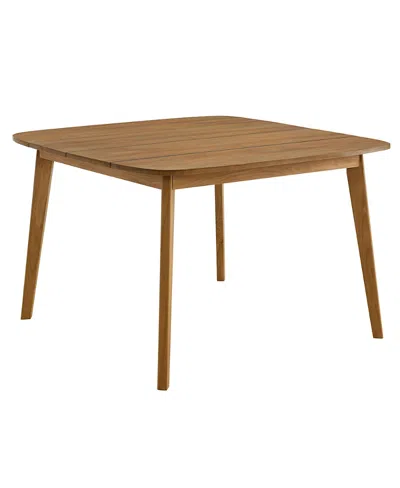 Modway Vienna 46" Square Outdoor Patio Teak Wood Dining Table In Brown