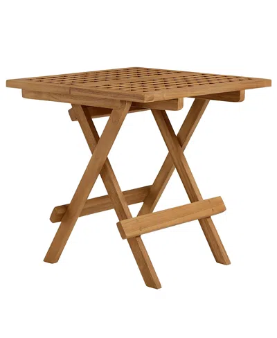 Modway Vienna Outdoor Patio Teak Wood Side Table In Brown