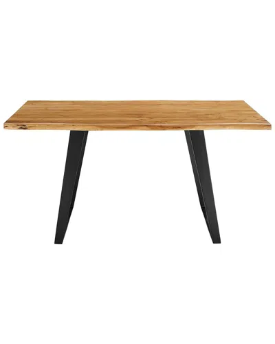 Modway Viggo 60 Live Edge Acacia Wood Dining Table In Black
