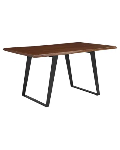 Modway Viggo 60in Live Edge Acacia Wood Dining Table In Black