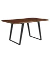 Modway Viggo 60in Live Edge Acacia Wood Dining Table In Black