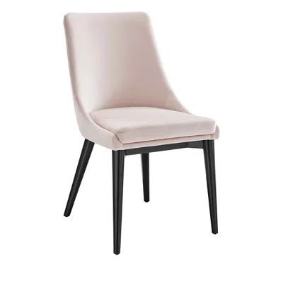 Modway Viscount Performance Velvet Dining Chair In Pink